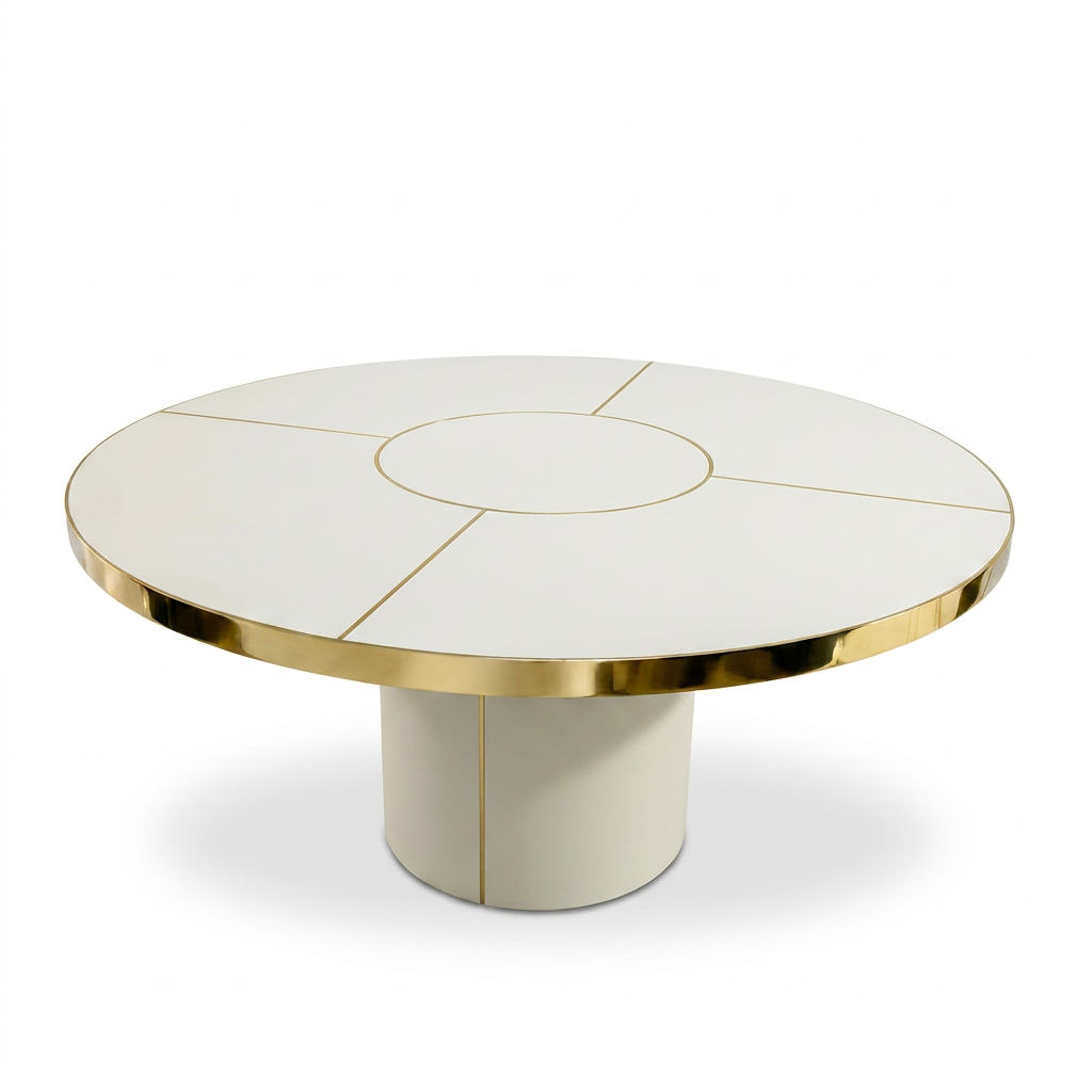 Mesa Antique Boutique Redonda - Mid-Century con Base Central by Jover+Valls