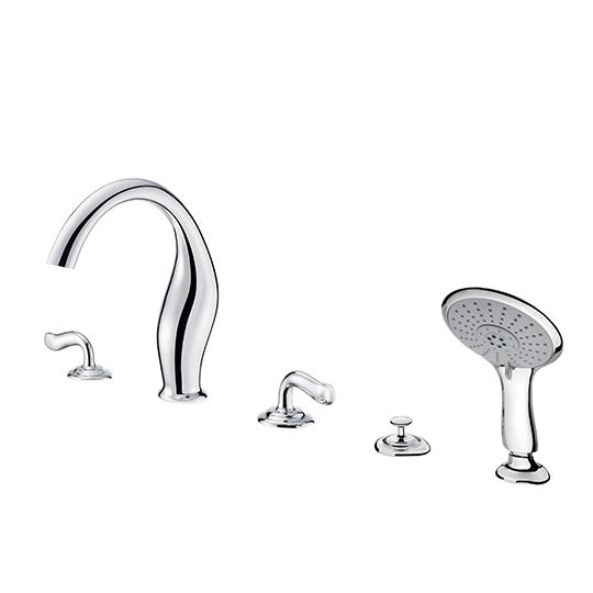 Two-Handle Bathtub Faucet W/Diverter & Hand Shower by JUSTIME