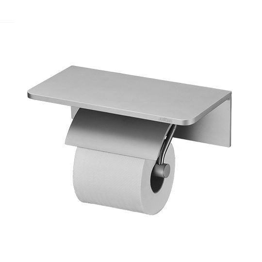 Bathroom Accessories - Single Toilet Tissue Holder W/R Corner Shelf (Aluminum W/Anodizing) by JUSTIME