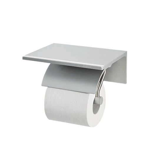 Bathroom Accessories - Single Toilet Tissue Holder W/Shelf (Free Direction)(Aluminum W/Anodizing) by JUSTIME