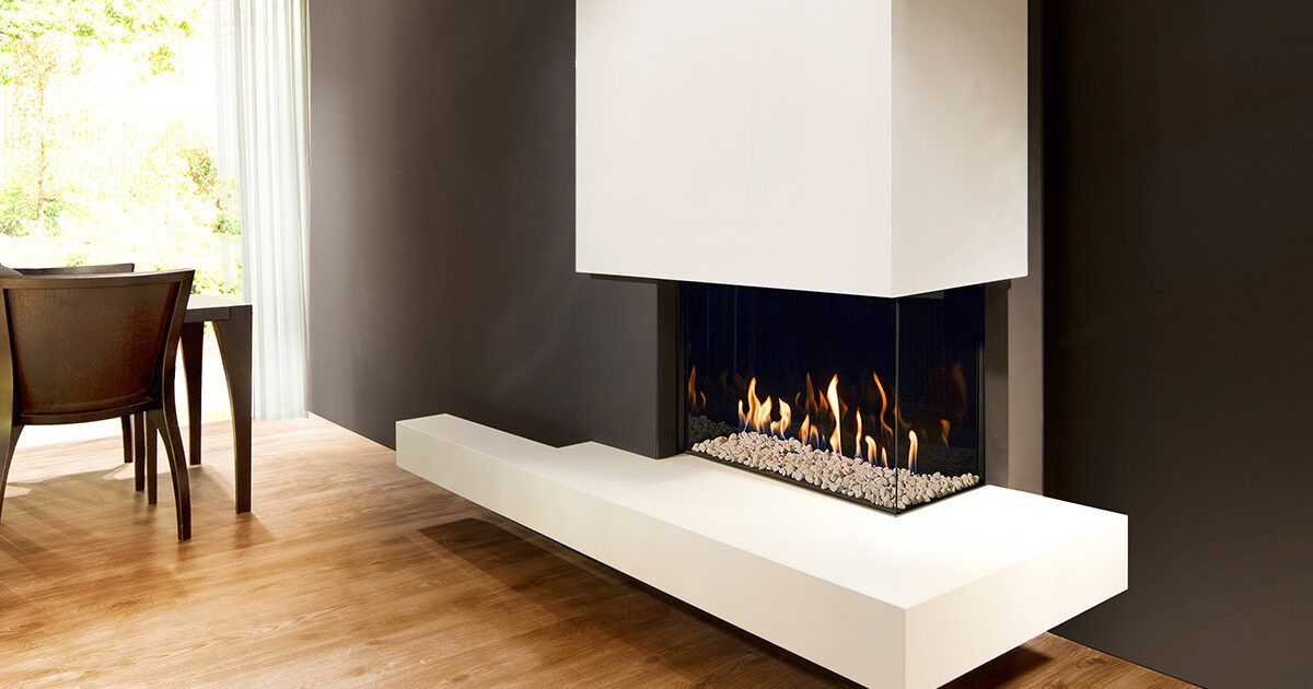 Gas fire - G65/44C - Corner model by KALFIRE