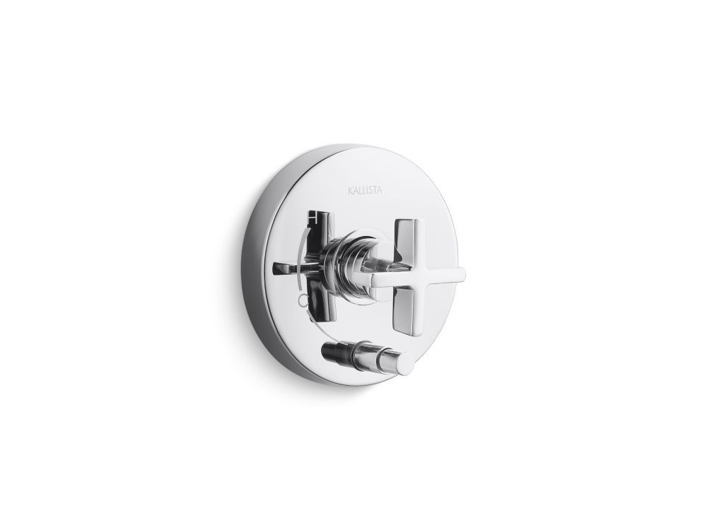 One Pressure balance trim with diverter, cross handle by Kallista