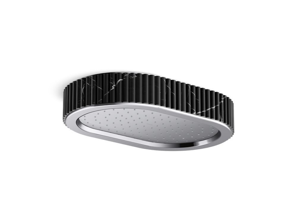 Bandeau Rain showerhead, Nero Marquina band by Kallista