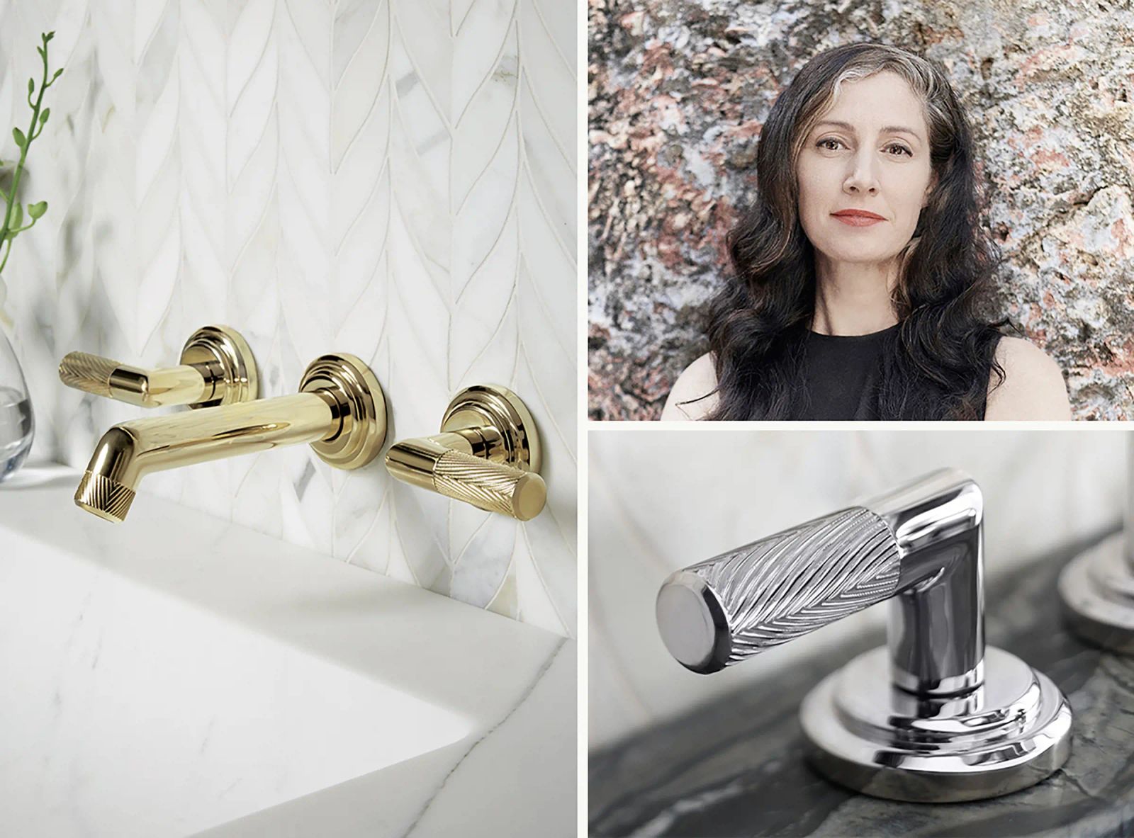 Sink faucet, tall spout, lever handles by Kallista