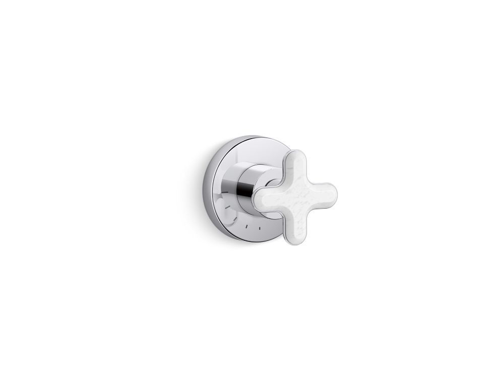 002 Volume Control Trim, White Carrara by Kallista