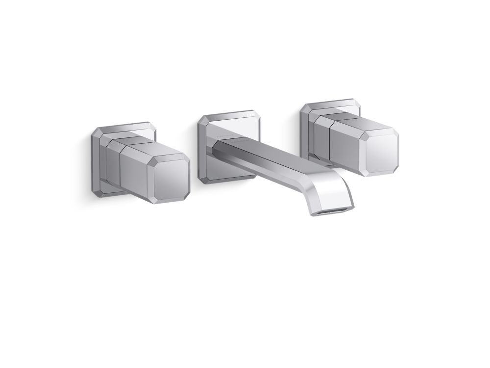 Bezel Wall Mount Widespread Sink Faucet by Kallista