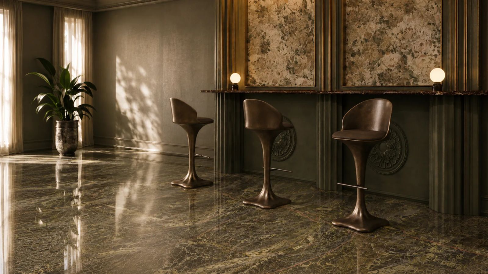 FLORA K3003 - Fiberglass stool with footrest by KARPA
