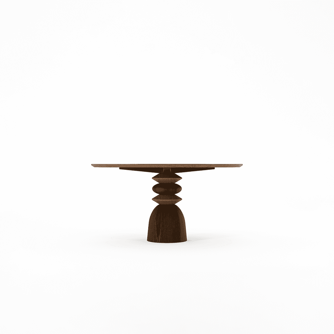 Staccato Round Dining Table 150 Amber Cocoa by KARPENTER