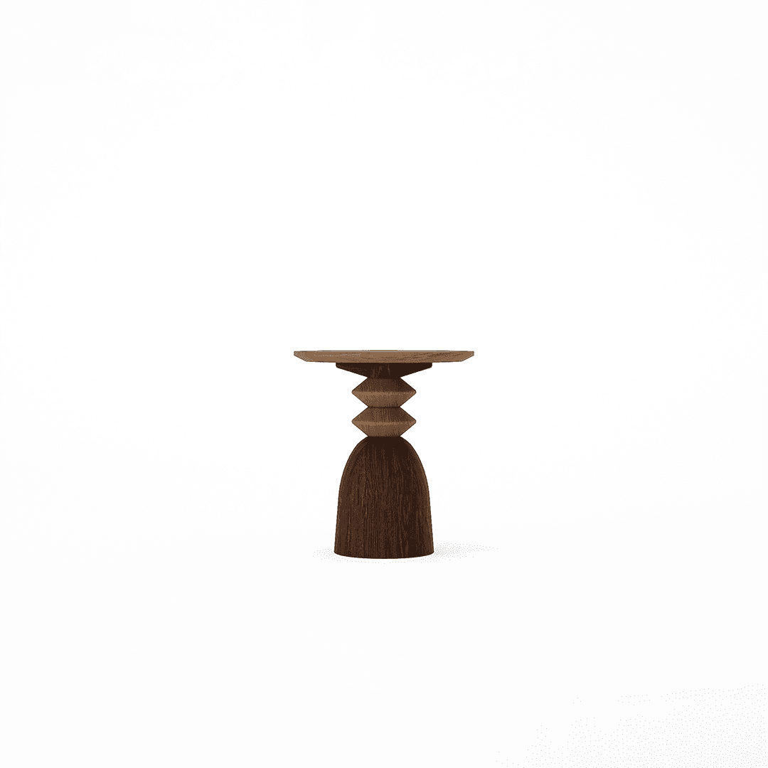Staccato Round Side Table Amber Cocoa by KARPENTER