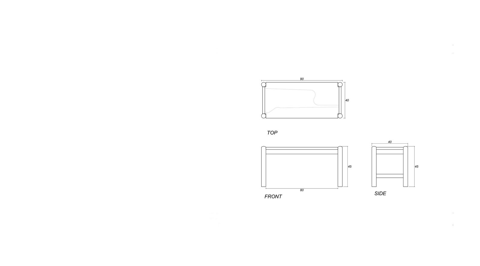 Taku Bench 90 by KARPENTER
