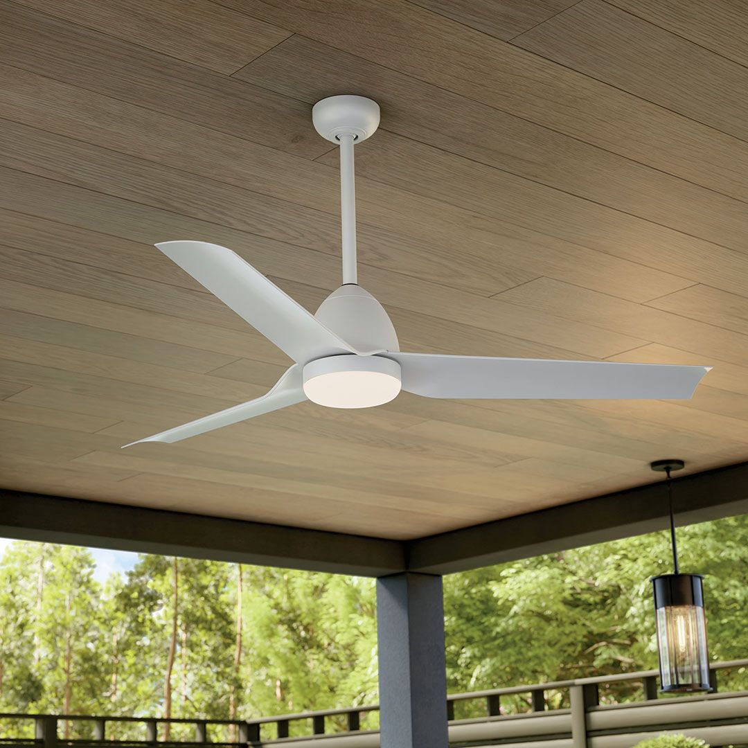 Fit Ceiling Fan 54" 3 Blades Selectable CCT Size:13.25" H x 54" DIA Model:310254SBK by Kichler