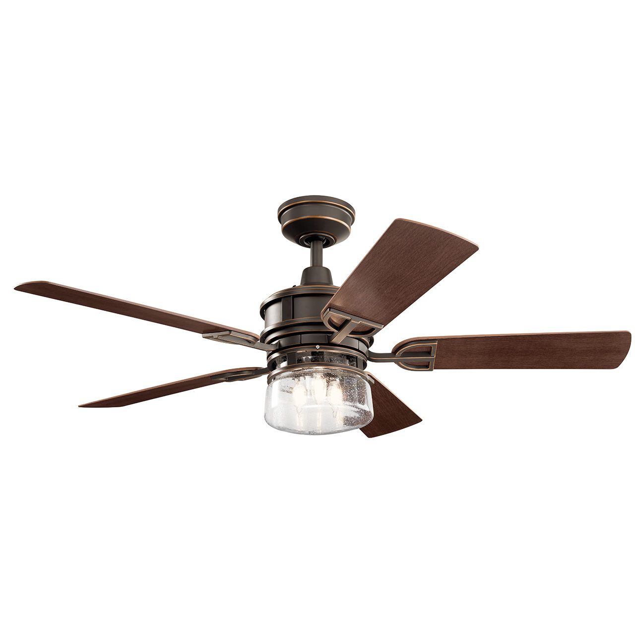 Lyndon Ceiling Fan 52" 5 Blades Size:52" W x 19" H x 52" DIA Model:310239DBK by Kichler