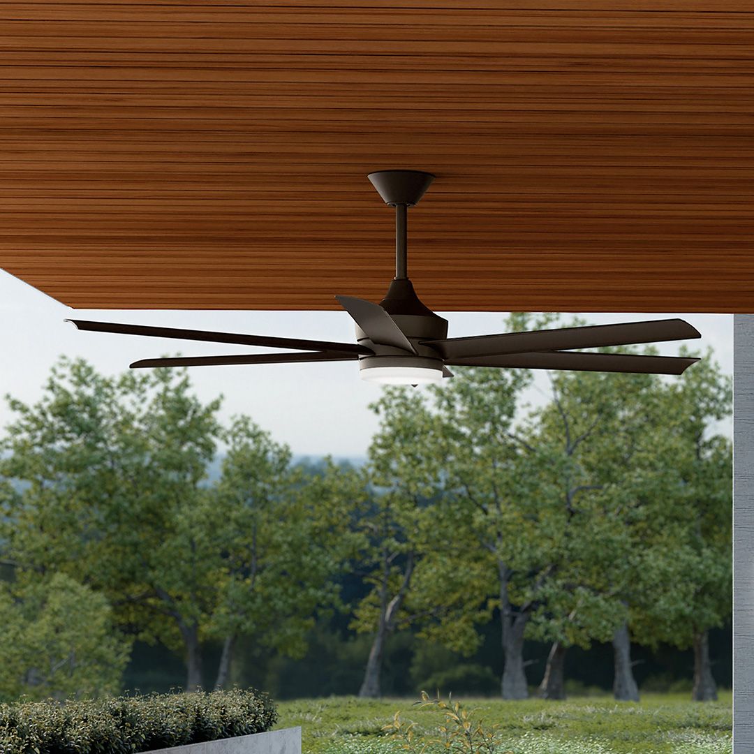 Solen Ceiling Fan 65" 6 Blades 3000K Size:16.5" H x 65" DIA Model:310065-MWH by Kichler