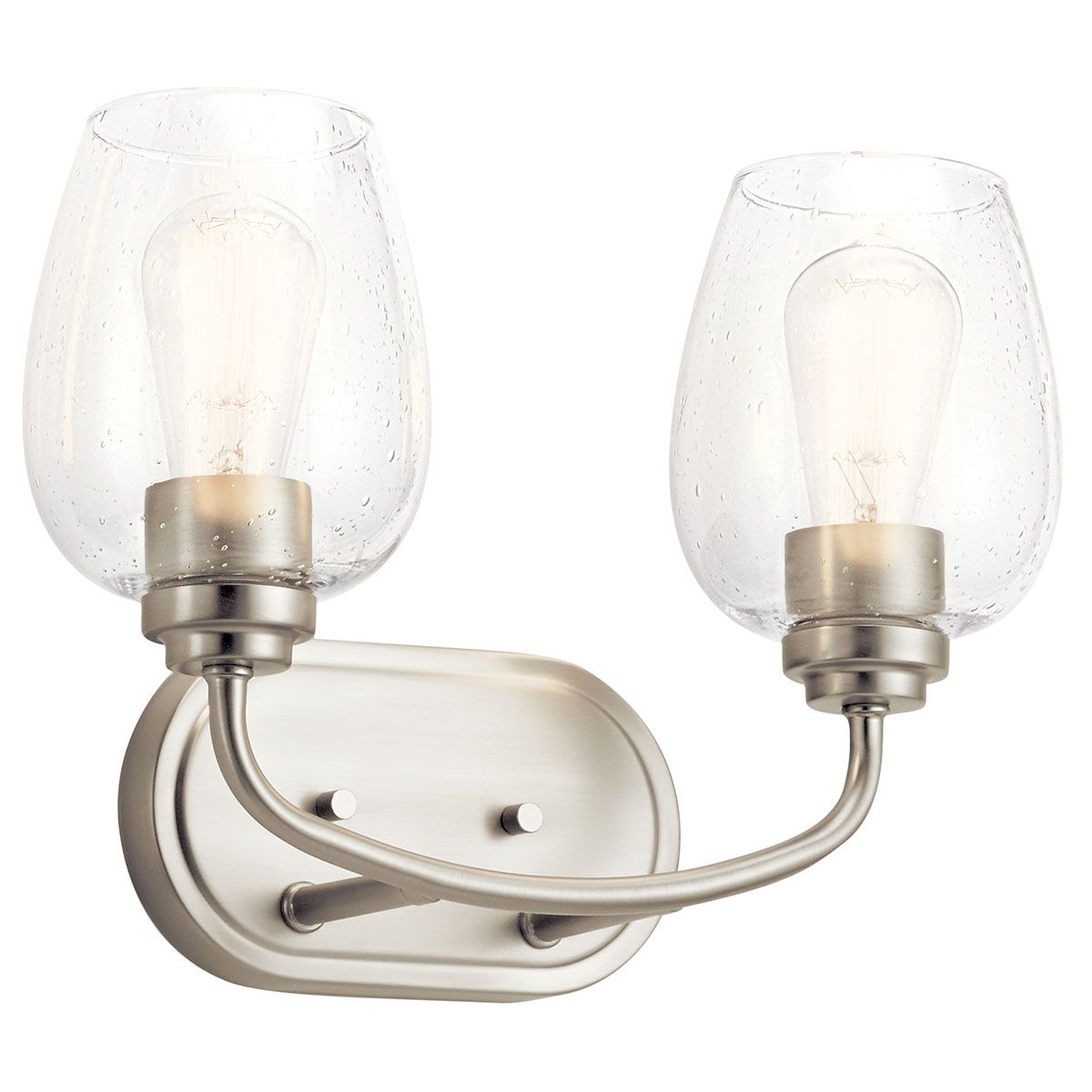 Valserrano Vanity Light 2-Light Clear Seeded Glass Size:14.5" W x 10.25" H x 6.75" D Model:45128BKCS by Kichler