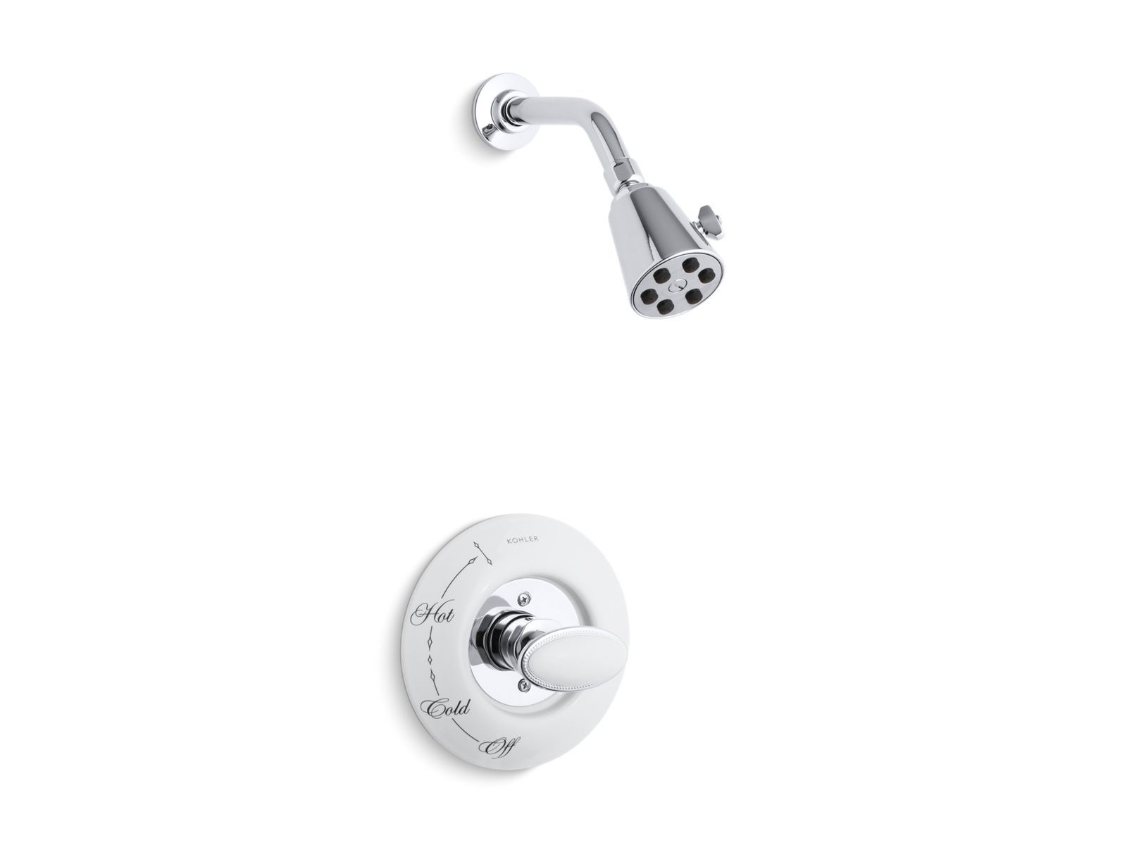 KOHLER | K-TS132-9B | Antique Rite-Temp shower valve trim with oval handle and 2.5 gpm showerhead by Kohler