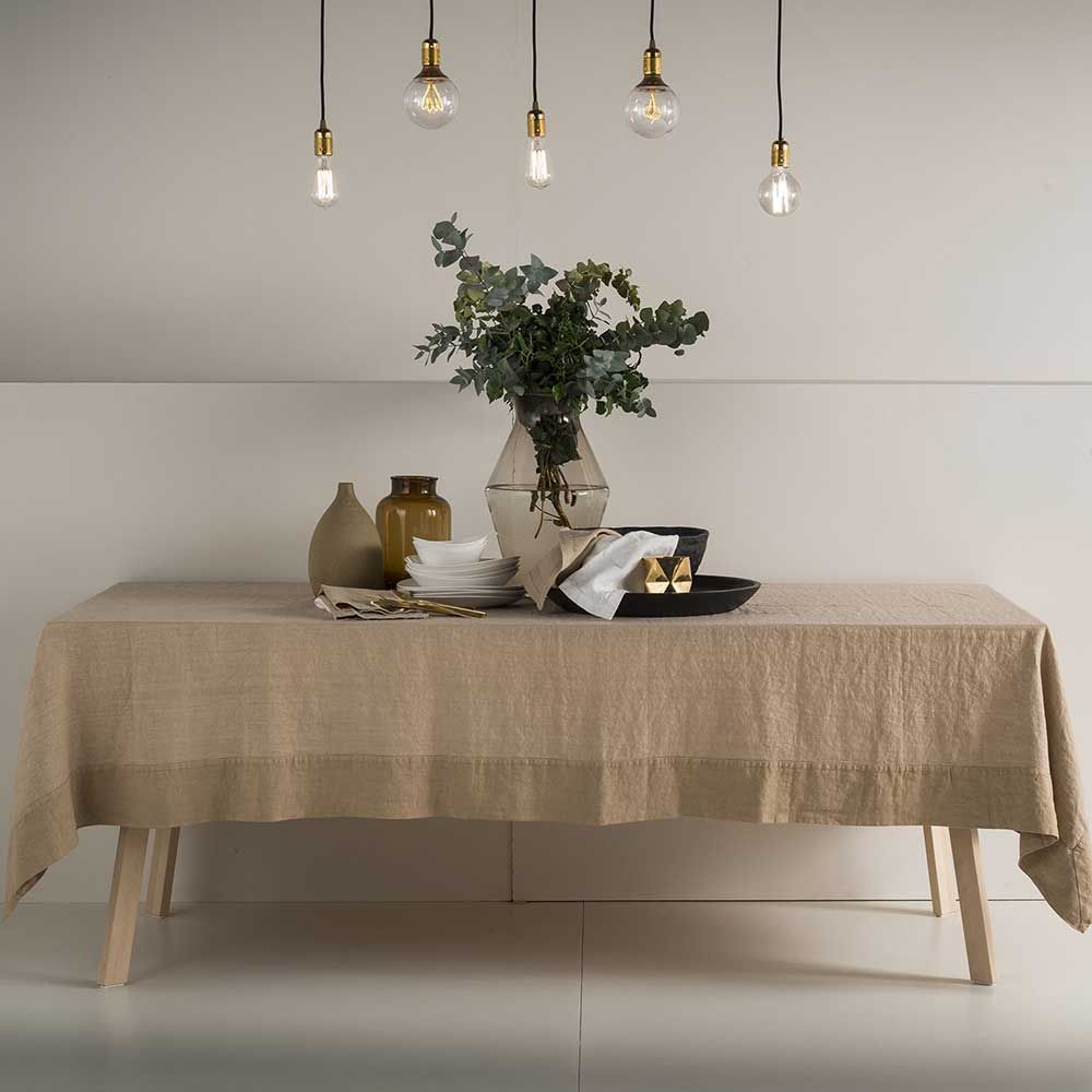 Square tablecloth Borders&Frames by LA FABBRICA DEL LINO