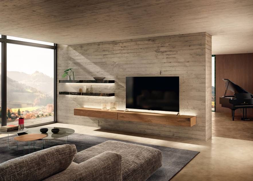 Dub glass wall shelves by Lago