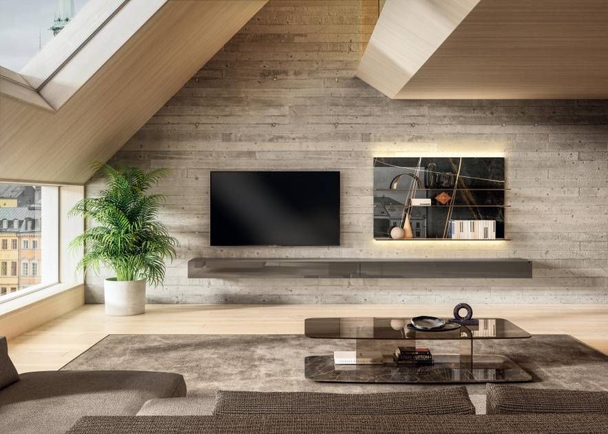 Modern shelving for the living room: Glasserie by Lago