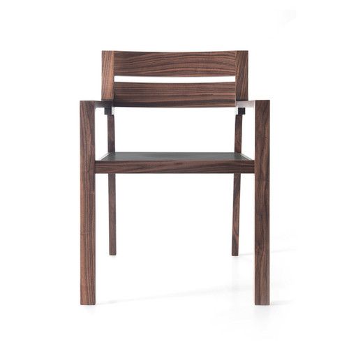 FABULA -  Sedia con braccioli in legno di noce massello by Lando