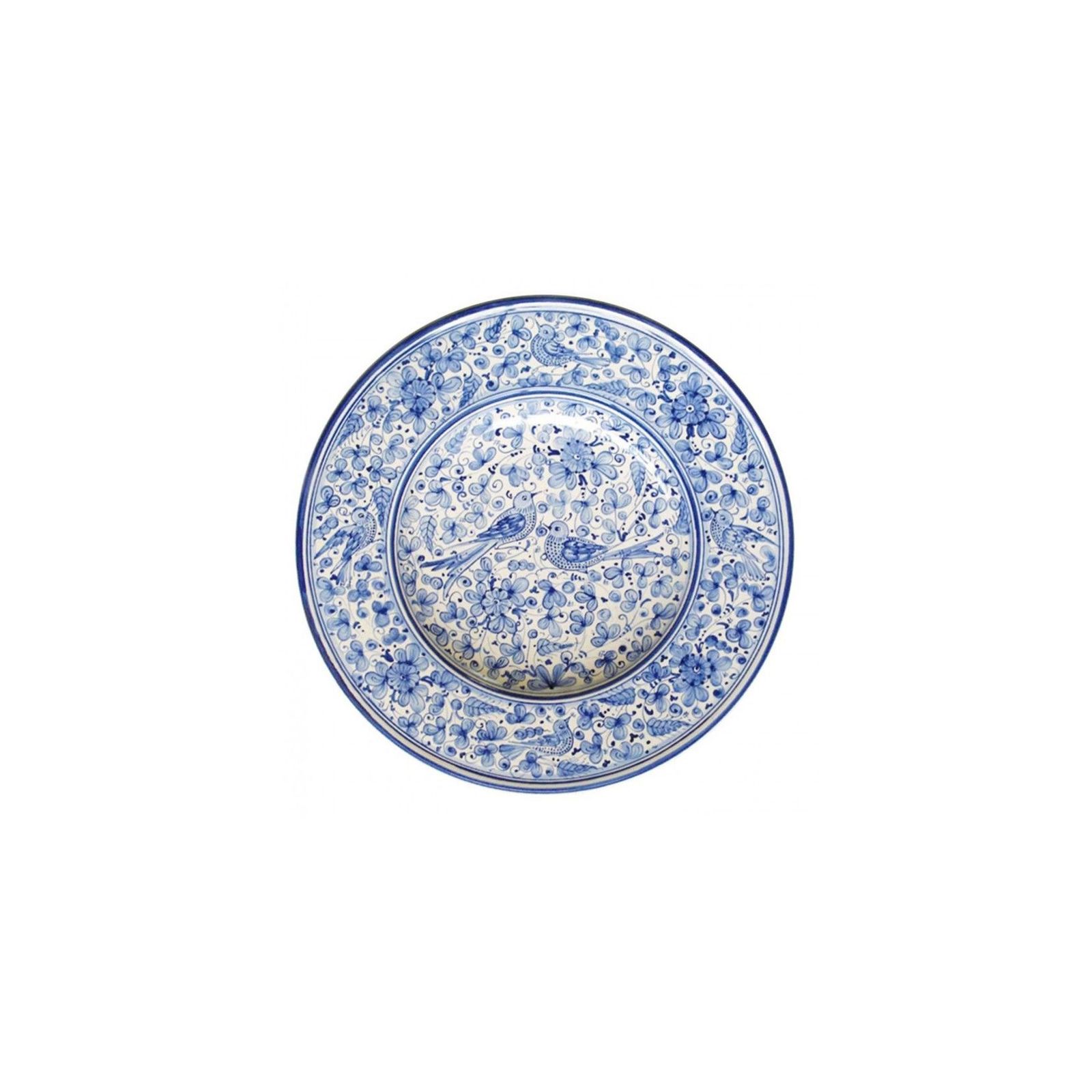 Wall plate - decor Arabesco Blu by L'Antica Deruta