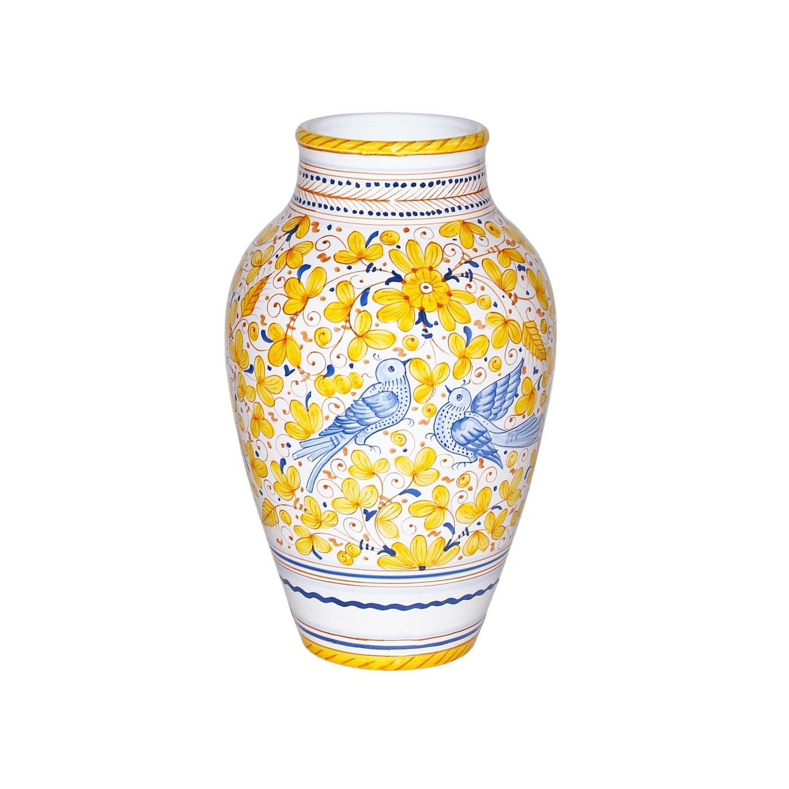 Flower vase - decor Arabesco Giallo by L'Antica Deruta