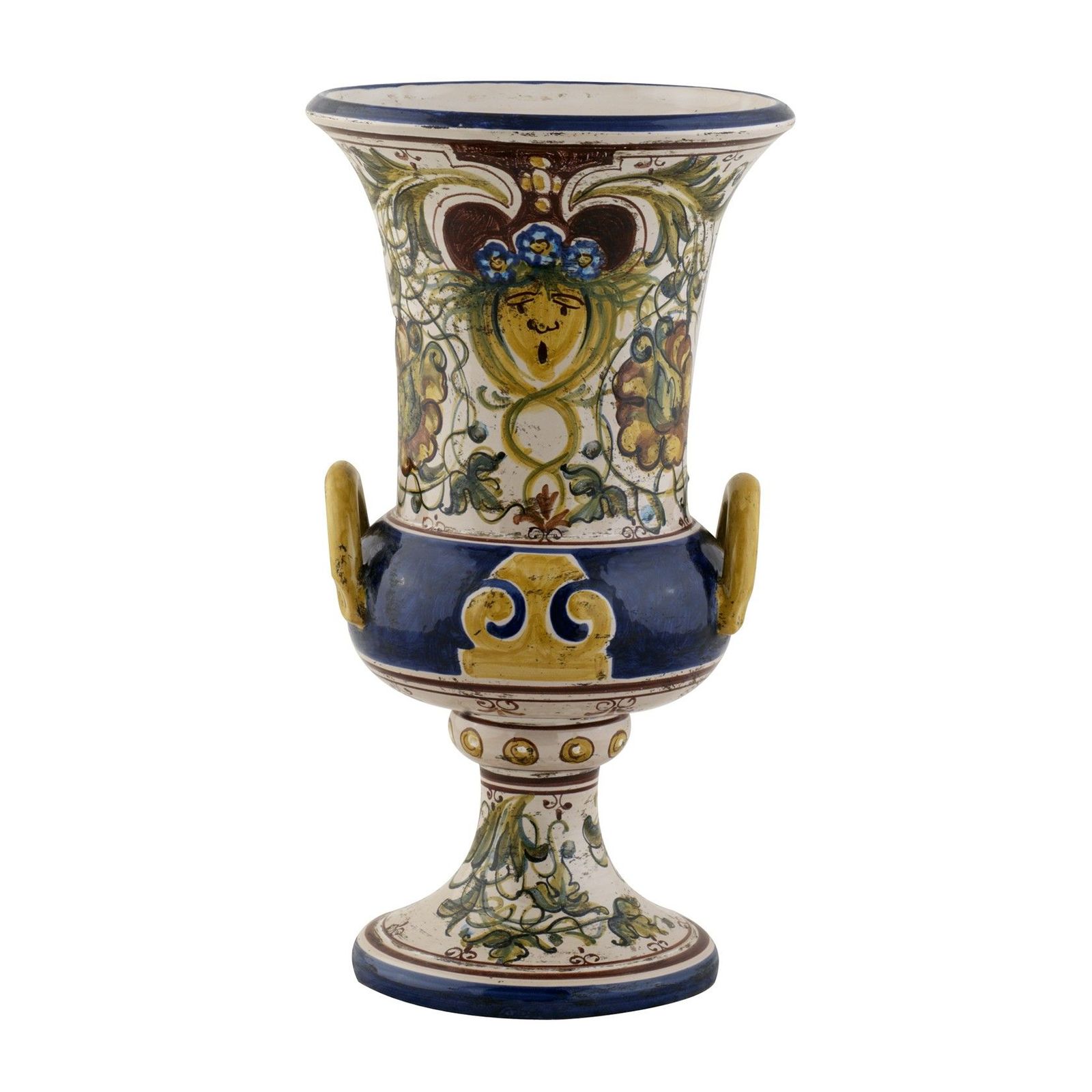 Vase with handles - decor Armi by L'Antica Deruta