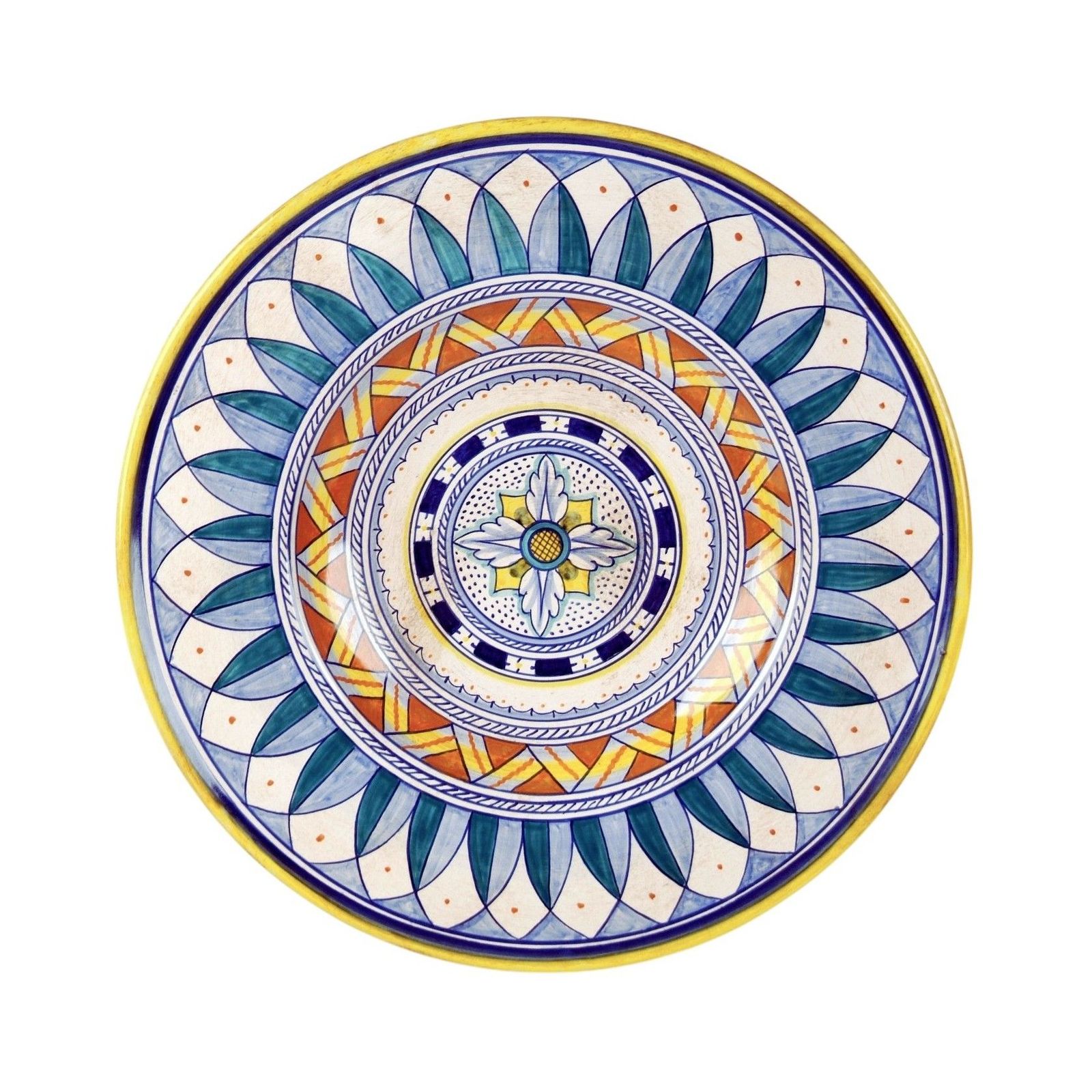 Wall plate - decor Geometrico -Vario Deruta - 53.blu by L'Antica Deruta