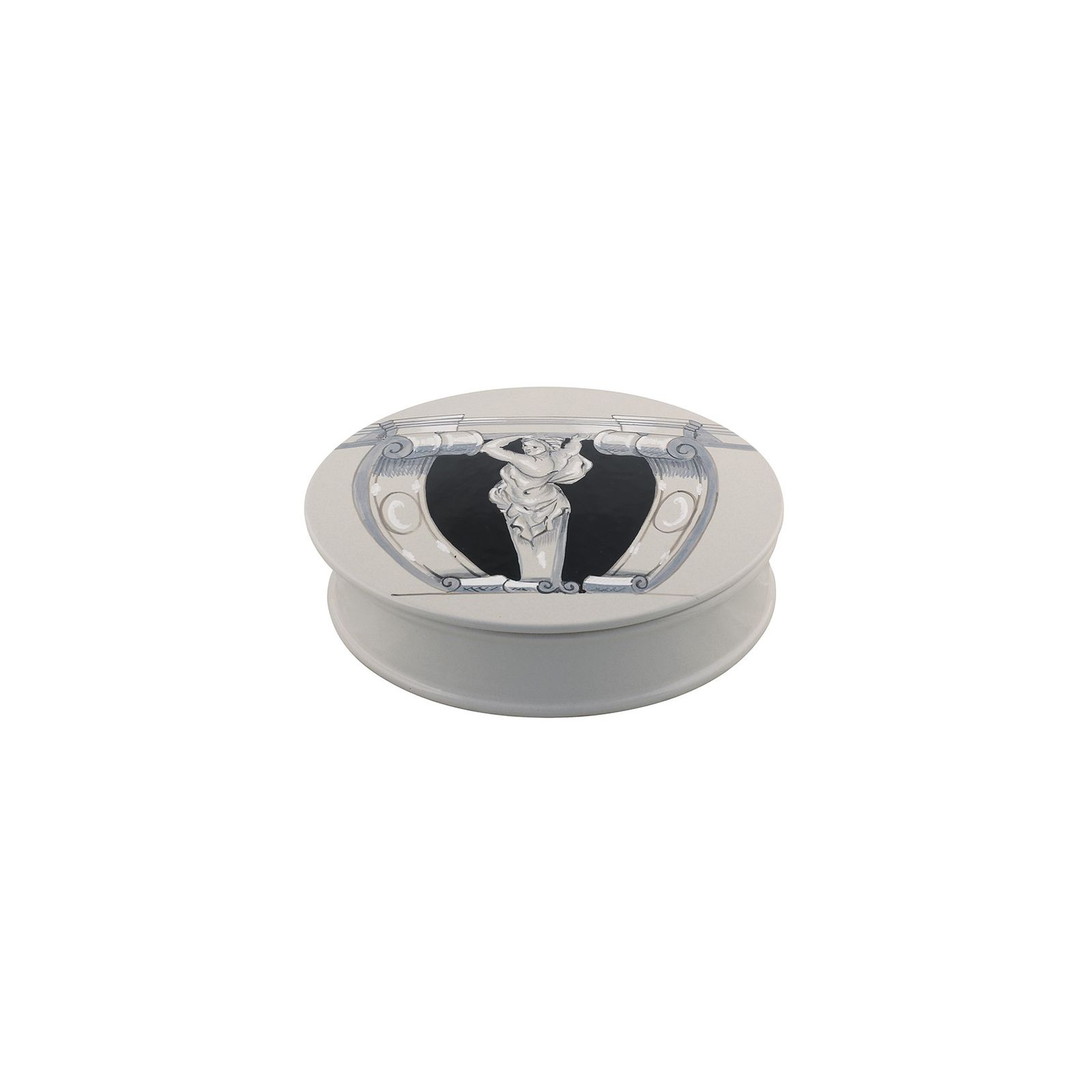 Covered box/centerpiece - decor Michelangelo by L'Antica Deruta