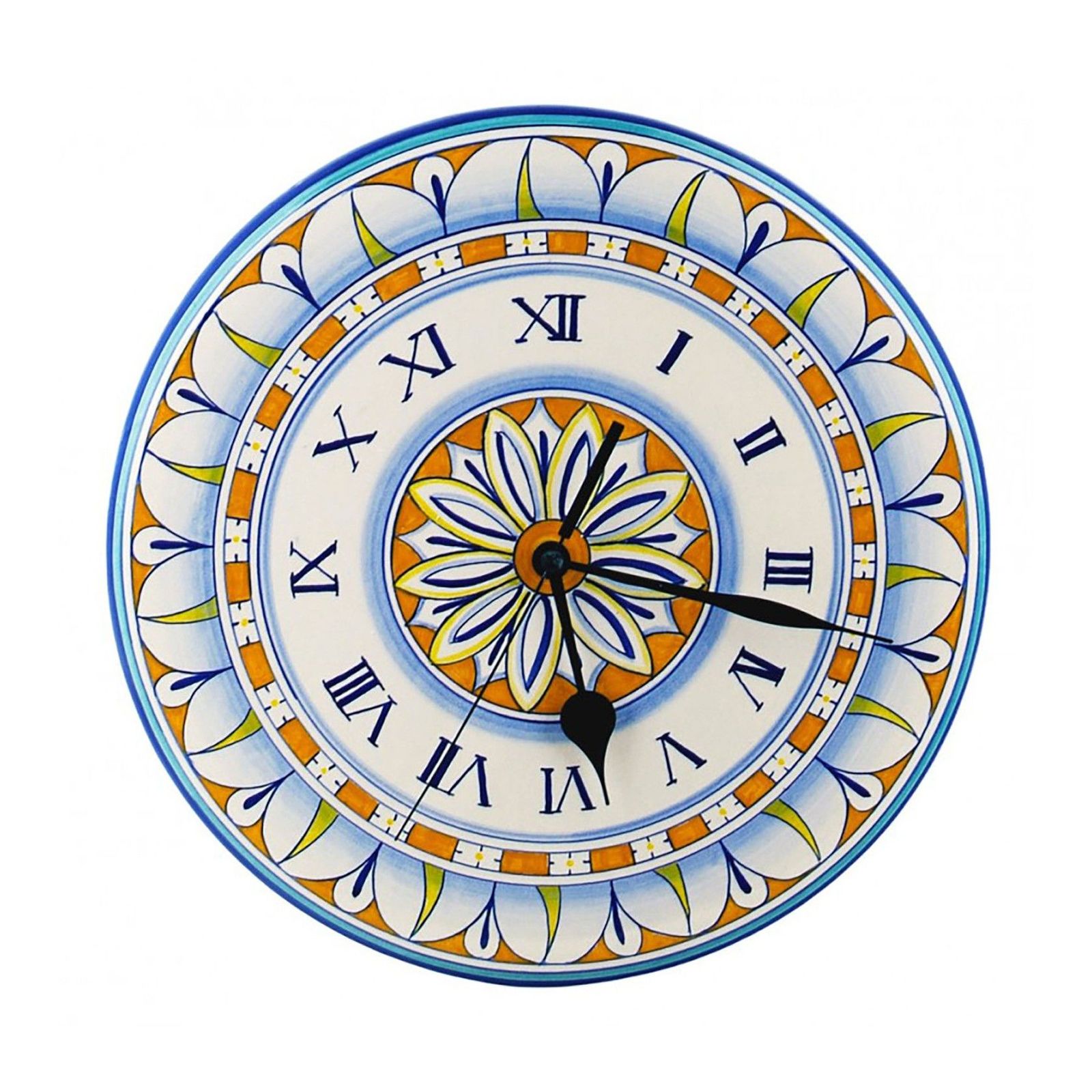 Wall round ceramic clock - decor Geometrico New by L'Antica Deruta