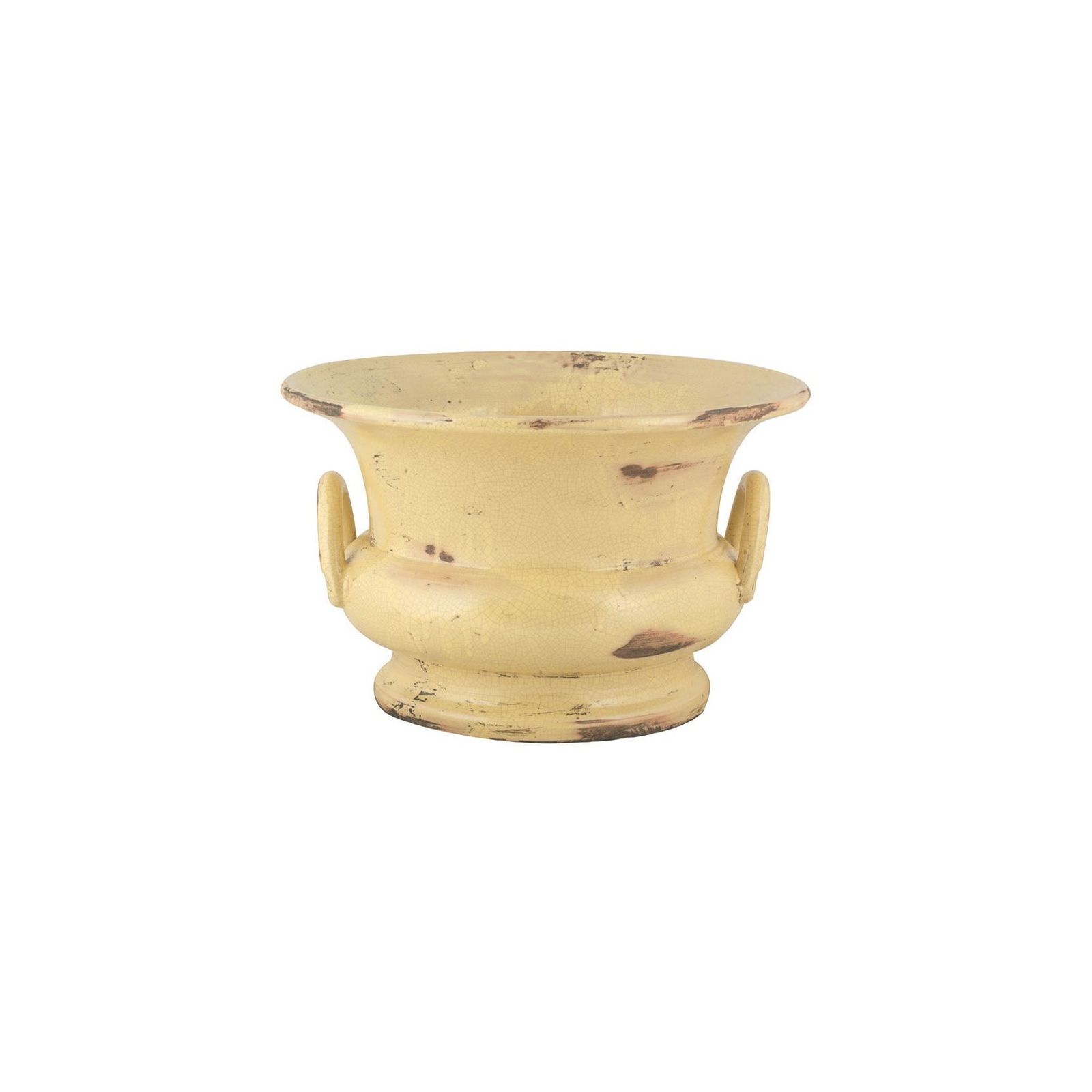 Planter/centerpiece with handles - decor Arcaica Yellow by L'Antica Deruta