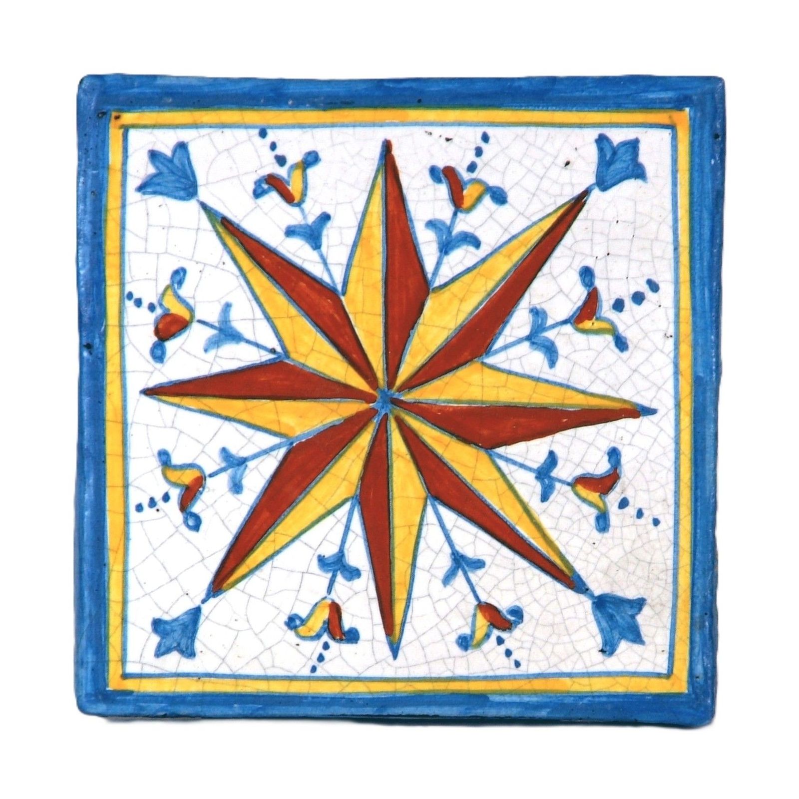 Hand made ceramic tiles - set of 3 pcs - old cotto - PT/14 by L'Antica Deruta