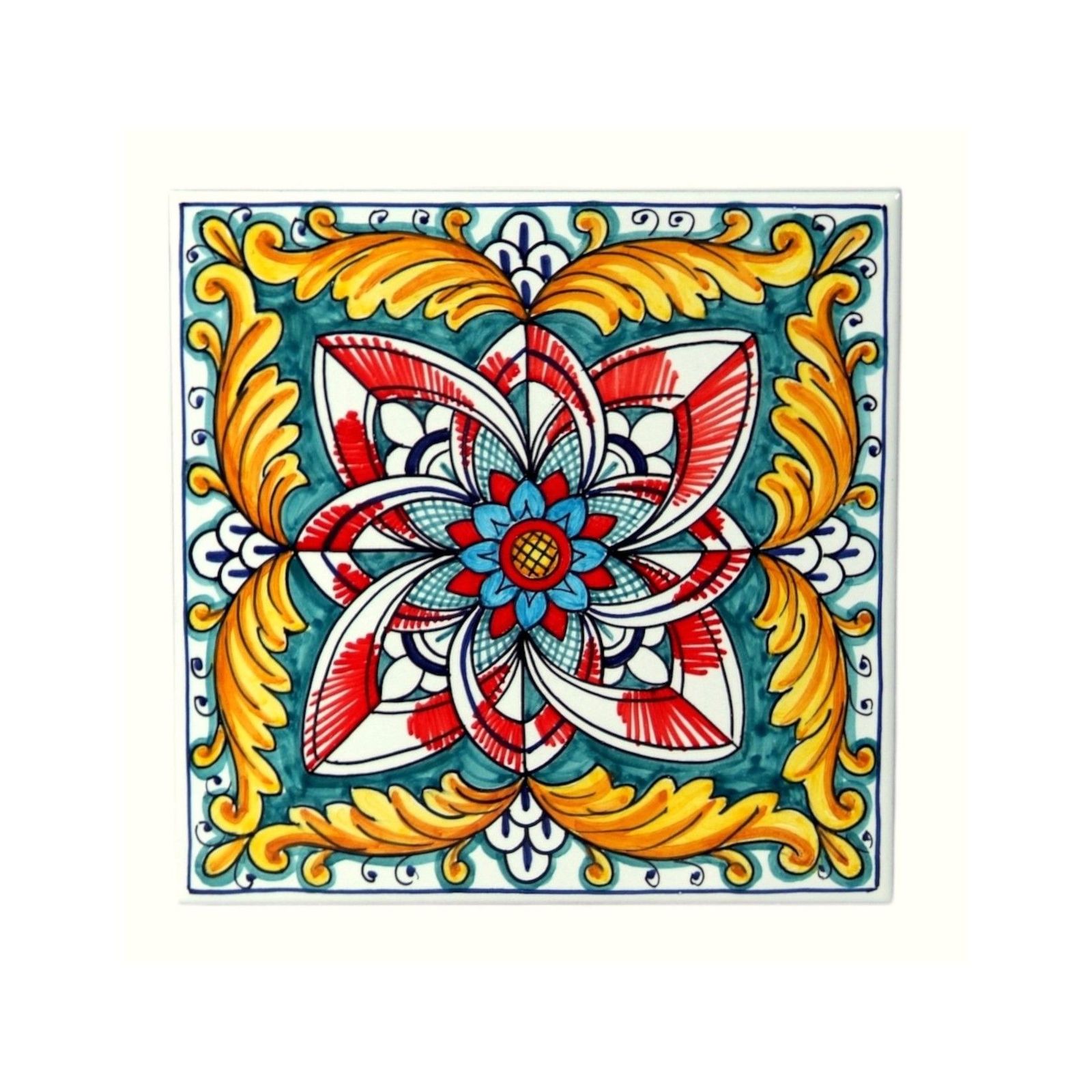Ceramic tile - decorated - PT/58.Red by L'Antica Deruta