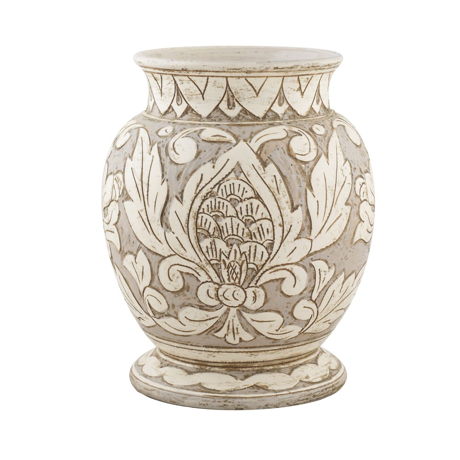 Vase - decor Scalfito White by L'Antica Deruta