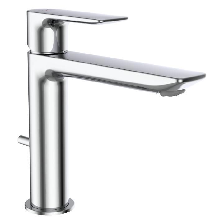 CITYPLUS - Basin mixer, projection 140 mm, fixed spout, Eco+ function, without pop-up waste, PVD titanium black matt by Laufen