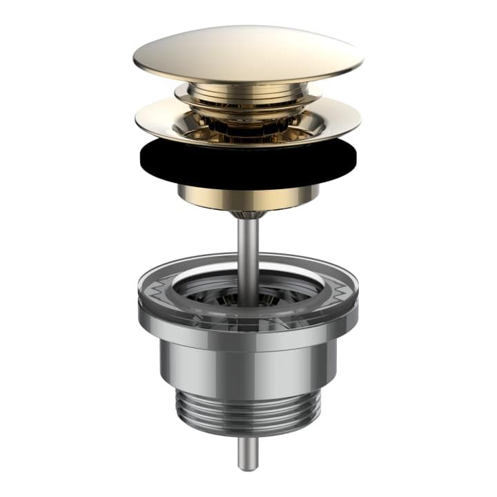 Pop-up waste, "Automatic Clic", 63 mm x G1 1/4", PVD gold by Laufen