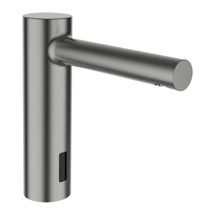TWINTRONIC - Electronic pillar faucet for basin for cold or mixed water with IR sensors, projection 145 mm, fixed spout, with battery 6V, without Bluetooth adapter, PVD titanium black matt by Laufen