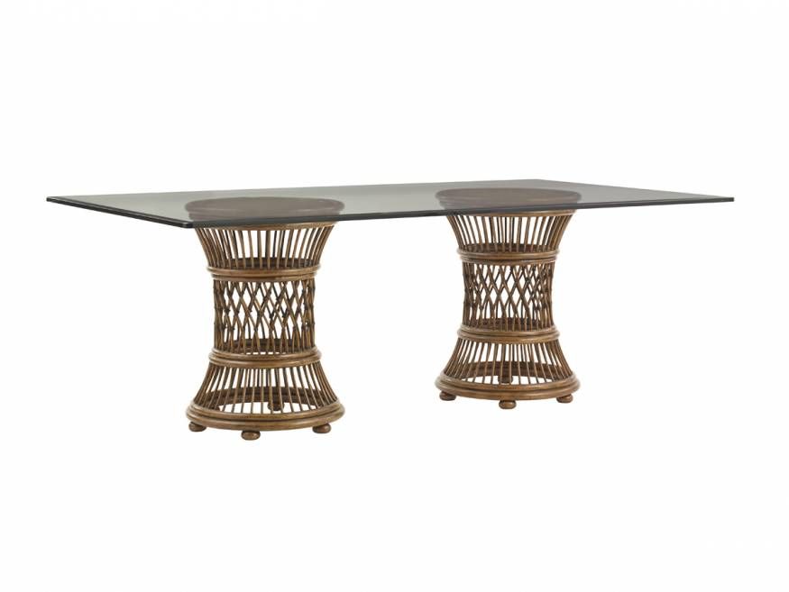 Aruba Dining Table With 84 X 48 Inch Glass Top by Lexington