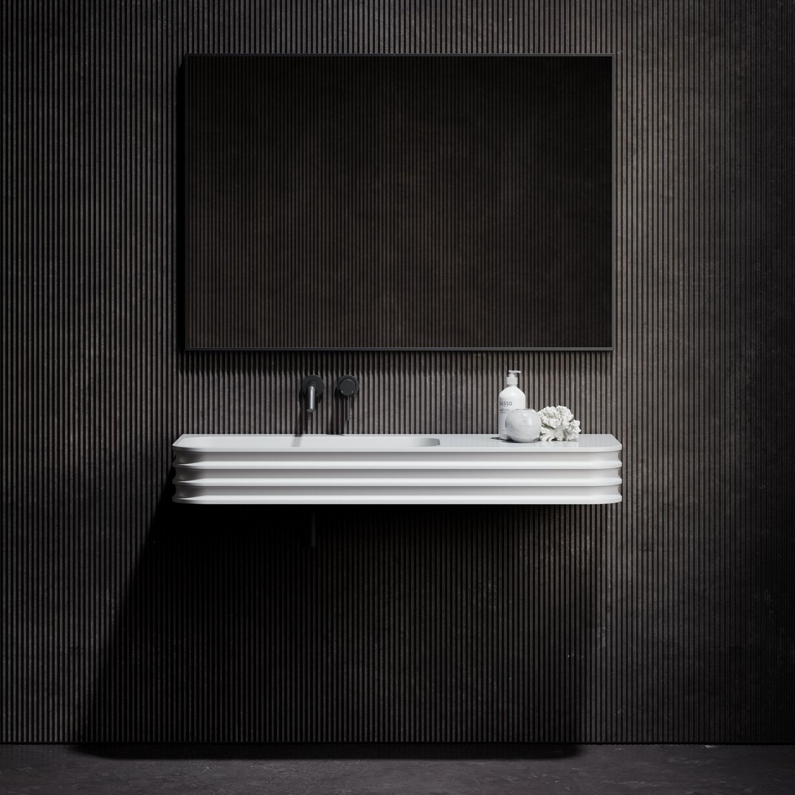 Maddox Wall Mounted Large Stone Basin 1200mm by LUSSO