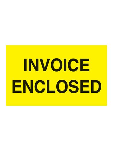 "Invoice Enclosed" Neon Yellow Receiving Labels, 3" x 5", 500 Labels/Roll | Maco by MA.CO. Sofa & Bed