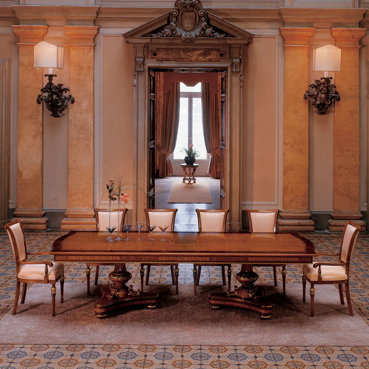 Senator rect. table with 2 pedestals • MARZORATI by Marzorati