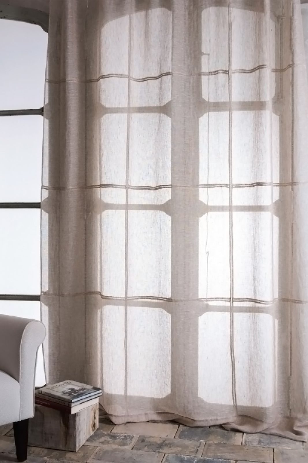 Curtain Quintessential costruita croquet quadri lino leggero by Mastro Raphael