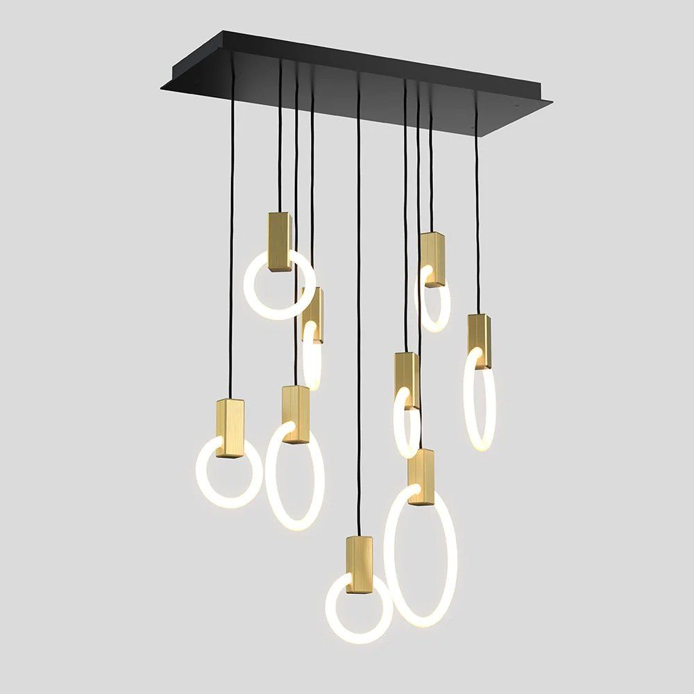 Halo C9 Rectangular Mixed | Chandelier Lighting | Matthew McCormick Studio — Matthew McCormick Studio | Modern Lighting Design by Matthew McCormick