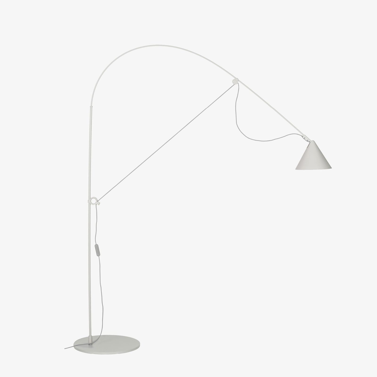 AYNO L Floor Lamp, silk grey – Stefan Diez by Midgard Licht