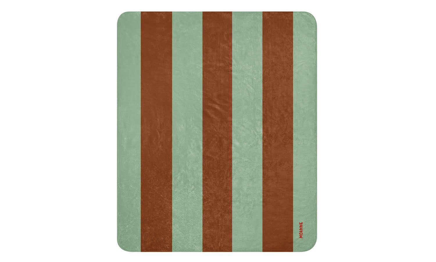 Boreal Blanket Brown/Aquamarine Striped by Moanne