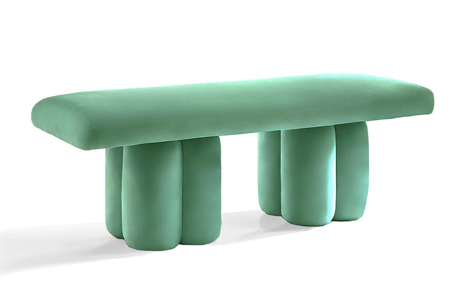 Visceral Bench Aquamarine Velvet by Moanne
