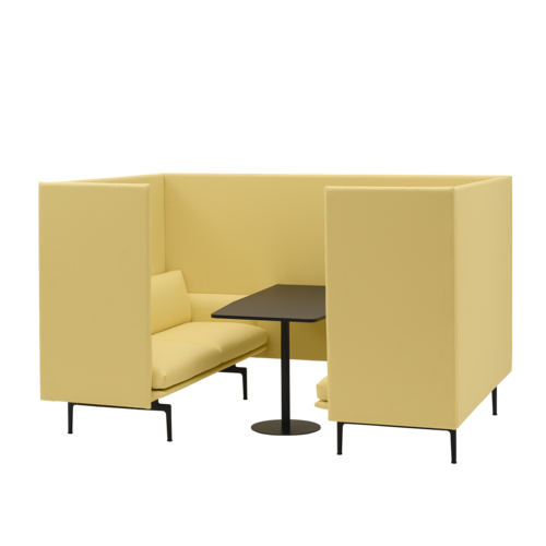 Outline Highback Cabin w. Table 120 2-Seater by Muuto