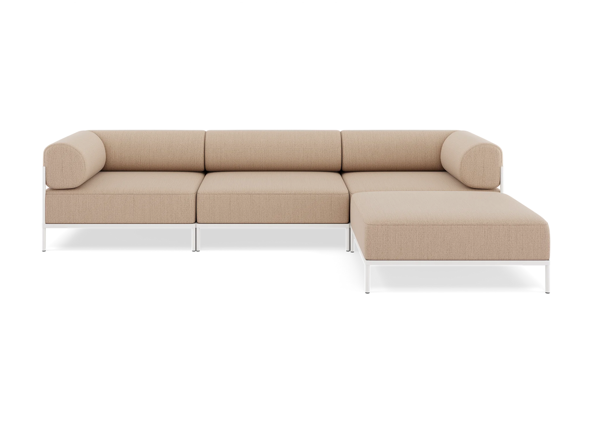Noah Sofa - 3-Sitzer mit Chaise Breit - Beigerot by Noah Living