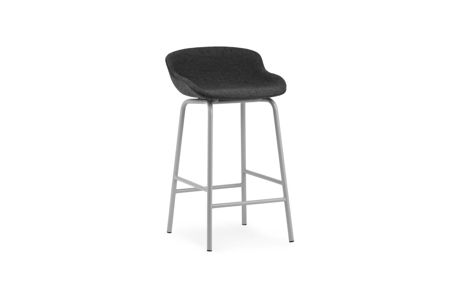 Hyg Barstool 65 cm Full Upholstery Steel Grey/Main Line Flax by Normann Copenhagen