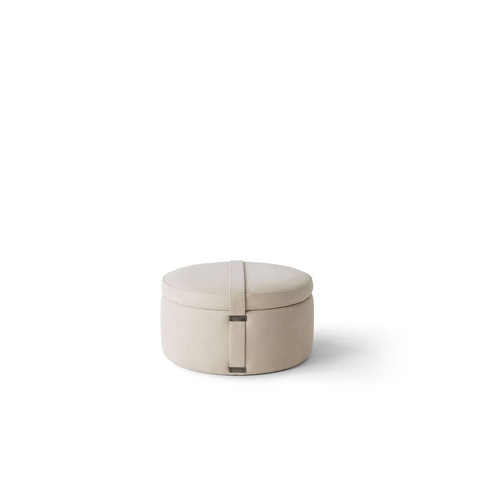 CENTRAL PM4031 - Round leather pouf by OAK