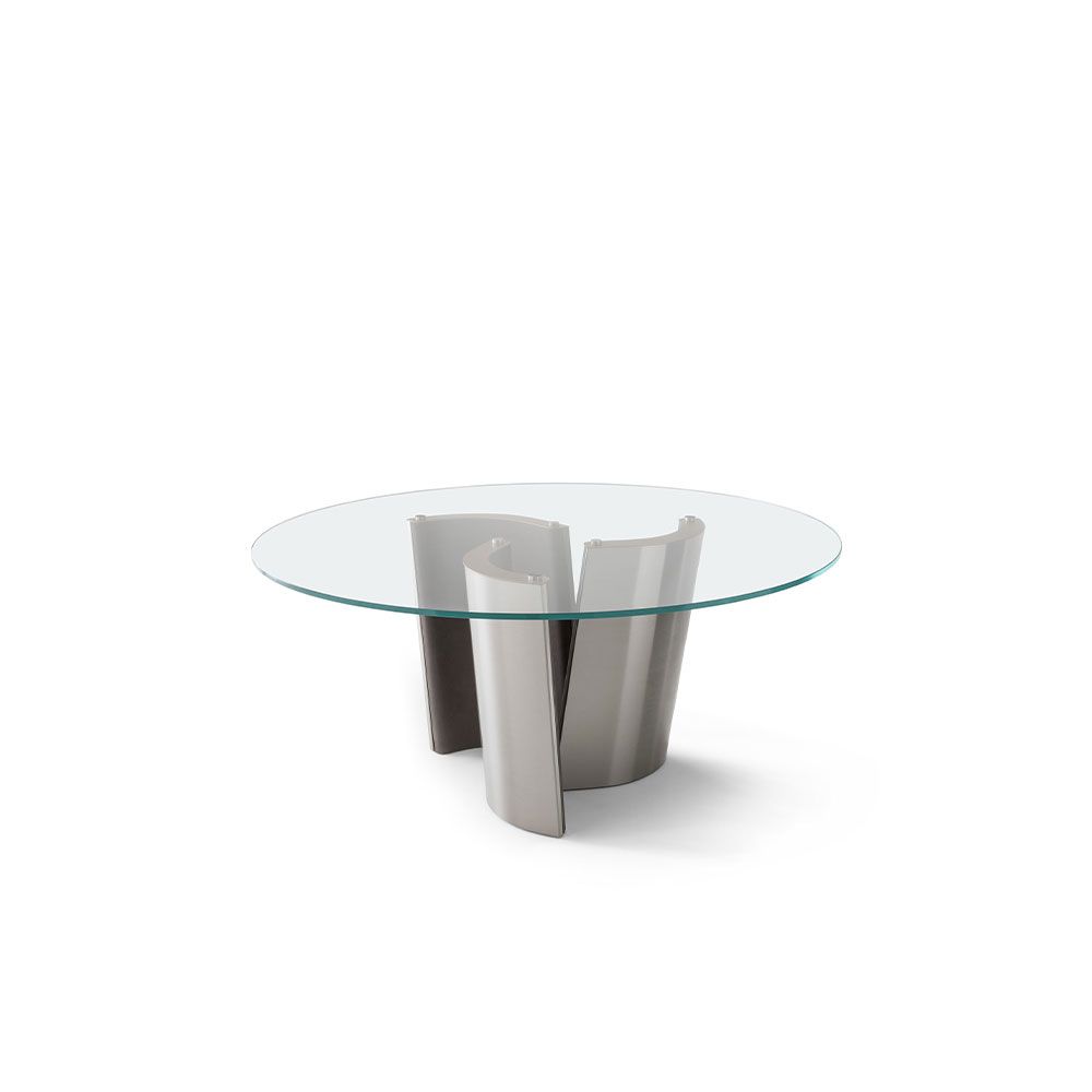 MADISON PM4010/1 - Round glass and steel table by OAK